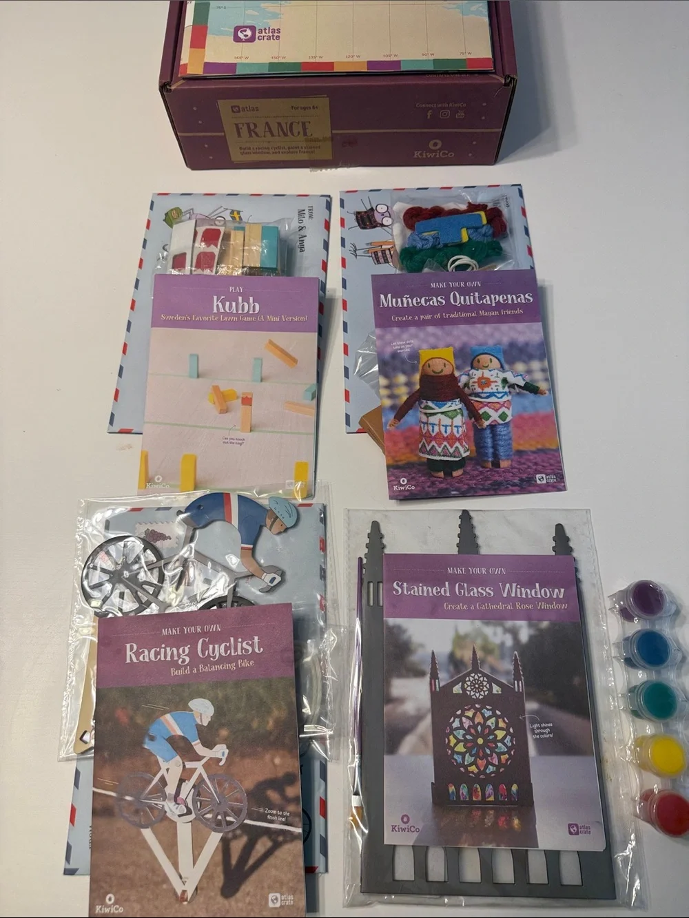 KiwiCo Kids STEAM Atlas Crate 4 Unused Activities Guatamala France Sweden